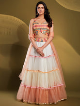 Load image into Gallery viewer, White Soft Net Solid Semi Stitched Lehenga Choli Clothsvilla