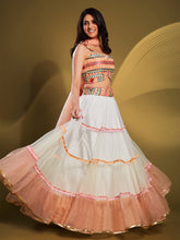 Load image into Gallery viewer, White Soft Net Solid Semi Stitched Lehenga Choli Clothsvilla