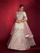 Load image into Gallery viewer, Stylish White Soft Silk Embroidered Semi Stitched Lehenga Choli Clothsvilla