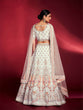 Load image into Gallery viewer, Stunning White Georgette Embroidered Semi Stitched Lehenga Choli Clothsvilla