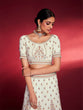 Load image into Gallery viewer, Stunning White Georgette Embroidered Semi Stitched Lehenga Choli Clothsvilla