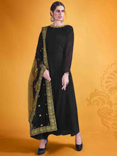 Load image into Gallery viewer, Attractive Black Georgette  Semi Stitched Kurta Set Clothsvilla