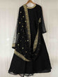 Load image into Gallery viewer, Attractive Black Georgette  Semi Stitched Kurta Set Clothsvilla