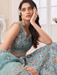 Load image into Gallery viewer, Blue Art Silk Embroidered Semi Stitched Lehenga Choli Clothsvilla