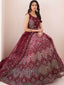 Maroon Soft Net Embroidery Semi Stitched Lehenga Choli Clothsvilla