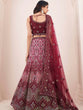 Load image into Gallery viewer, Maroon Soft Net Embroidery Semi Stitched Lehenga Choli Clothsvilla