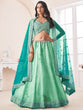 Load image into Gallery viewer, Women's Sea Green Georgette Semi stitched Lehenga With Unstitched Blouse Clothsvilla