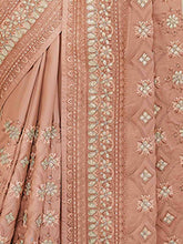 Load image into Gallery viewer, Brown Satin Georgette Saree With Unstitched Blouse Clothsvilla