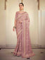 Lilac Satin Georgette Saree With Unstitched Blouse Clothsvilla