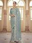 Grey Chiffon Saree With Unstitched Blouse Clothsvilla
