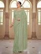 Load image into Gallery viewer, Green Georgette Saree With Unstitched Blouse Clothsvilla