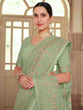 Load image into Gallery viewer, Green Georgette Saree With Unstitched Blouse Clothsvilla