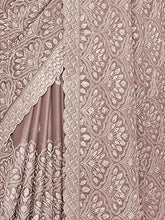Load image into Gallery viewer, Brown Chiffon Saree With Unstitched Blouse Clothsvilla