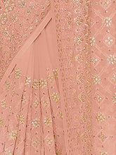 Load image into Gallery viewer, Peach Georgette Saree With Unstitched Blouse Clothsvilla