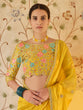 Load image into Gallery viewer, Yellow Organza Embroidered Saree With Unstitched Blouse Clothsvilla