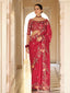 Dark Pink Organza Embroidered Saree With Unstitched Blouse Clothsvilla