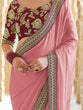 Load image into Gallery viewer, Pink Organza Embroidered Saree With Unstitched Blouse Clothsvilla