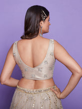 Load image into Gallery viewer, Beige Net Stitched Lehenga Choli Clothsvilla