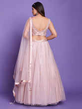 Load image into Gallery viewer, Peach  Net  Stitched Lehenga Choli Clothsvilla