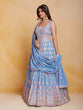 Load image into Gallery viewer, Blue Georgette Embroidered Stitched Gown Clothsvilla