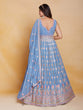 Load image into Gallery viewer, Blue Georgette Embroidered Stitched Gown Clothsvilla