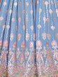 Load image into Gallery viewer, Blue Georgette Embroidered Stitched Gown Clothsvilla