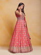 Load image into Gallery viewer, Orange Georgette Embroidered Stitched Gown Clothsvilla