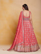 Load image into Gallery viewer, Orange Georgette Embroidered Stitched Gown Clothsvilla