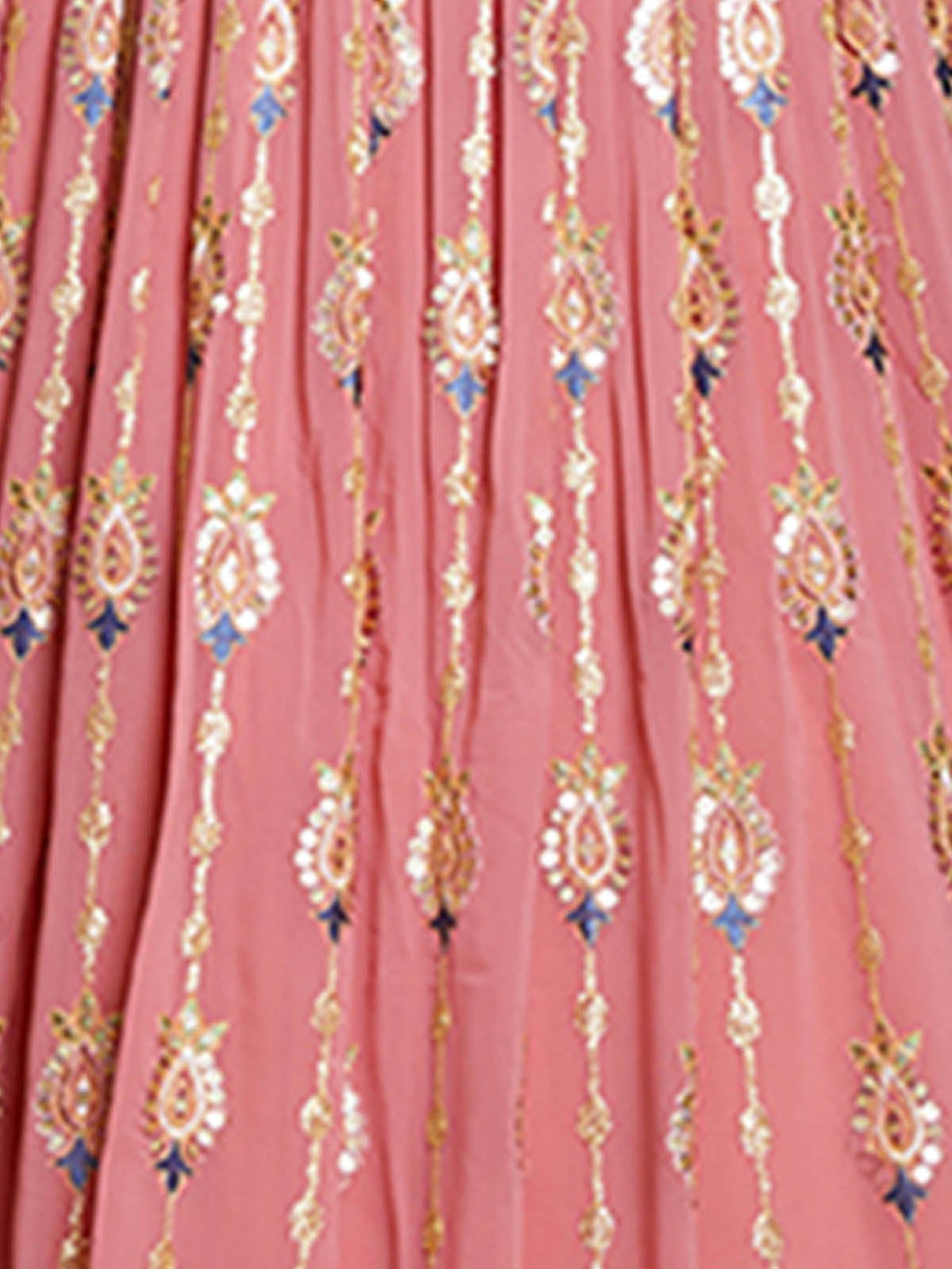 Pink Georgette Embroidered Stitched Gown Clothsvilla