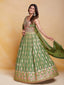 Green Georgette Embroidered Stitched Gown Clothsvilla