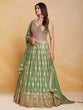 Load image into Gallery viewer, Green Georgette Embroidered Stitched Gown Clothsvilla