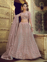 Load image into Gallery viewer, Lilac Sequins,Thread,Dori,Zari Semi Stitched Lehenga With Unstitched Blouse Clothsvilla