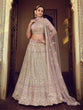 Load image into Gallery viewer, Lilac Embroidered Soft Net Semi Stitched Lehenga With Unstitched Blouse Clothsvilla