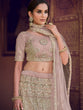 Load image into Gallery viewer, Lilac Embroidered Soft Net Semi Stitched Lehenga With Unstitched Blouse Clothsvilla