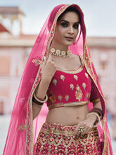 Load image into Gallery viewer, Festive Pink  Semi Stitched Lehenga With  Unstitched Blouse Clothsvilla