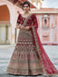 Designer Maroon  Semi Stitched Lehenga With  Unstitched Blouse Clothsvilla