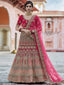 Fancy Maroon  Semi Stitched Lehenga With  Unstitched Blouse Clothsvilla