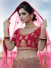 Load image into Gallery viewer, Fancy Maroon  Semi Stitched Lehenga With  Unstitched Blouse Clothsvilla