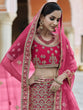 Load image into Gallery viewer, Fancy Pink  Semi Stitched Lehenga With  Unstitched Blouse Clothsvilla