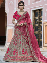 Load image into Gallery viewer, Designer Pink Semi Stitched Lehenga With  Unstitched Blouse Clothsvilla