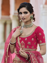 Load image into Gallery viewer, Designer Pink Semi Stitched Lehenga With  Unstitched Blouse Clothsvilla