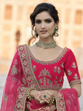 Load image into Gallery viewer, Fancy Pink Semi Stitched Lehenga With  Unstitched Blouse Clothsvilla