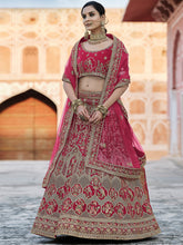 Load image into Gallery viewer, Designer Pink Semi Stitched Lehenga With  Unstitched Blouse Clothsvilla