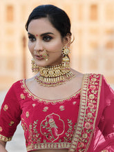 Load image into Gallery viewer, Designer Pink Semi Stitched Lehenga With  Unstitched Blouse Clothsvilla