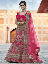 Load image into Gallery viewer, Pink  Classy Semi Stitched Lehenga With  Unstitched Blouse Clothsvilla