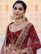 Load image into Gallery viewer, Maroon Designer Semi Stitched Lehenga With  Unstitched Blouse Clothsvilla