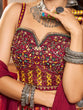 Load image into Gallery viewer, Maroon Silk Printed Semi Stitched Lehenga With Unstitched Blouse Clothsvilla