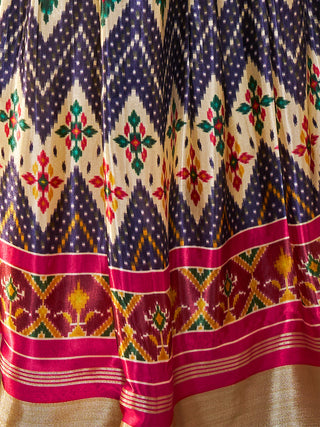 Light Yellow Silk Printed Semi Stitched Lehenga With Unstitched Blouse Clothsvilla