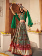 Load image into Gallery viewer, Green Silk Printed Semi Stitched Lehenga With Unstitched Blouse Clothsvilla
