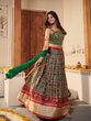 Load image into Gallery viewer, Green Silk Printed Semi Stitched Lehenga With Unstitched Blouse Clothsvilla